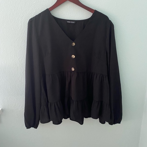 ‼️SOLD‼️Shein Tiered Peplum Blouse - Picture 1 of 3